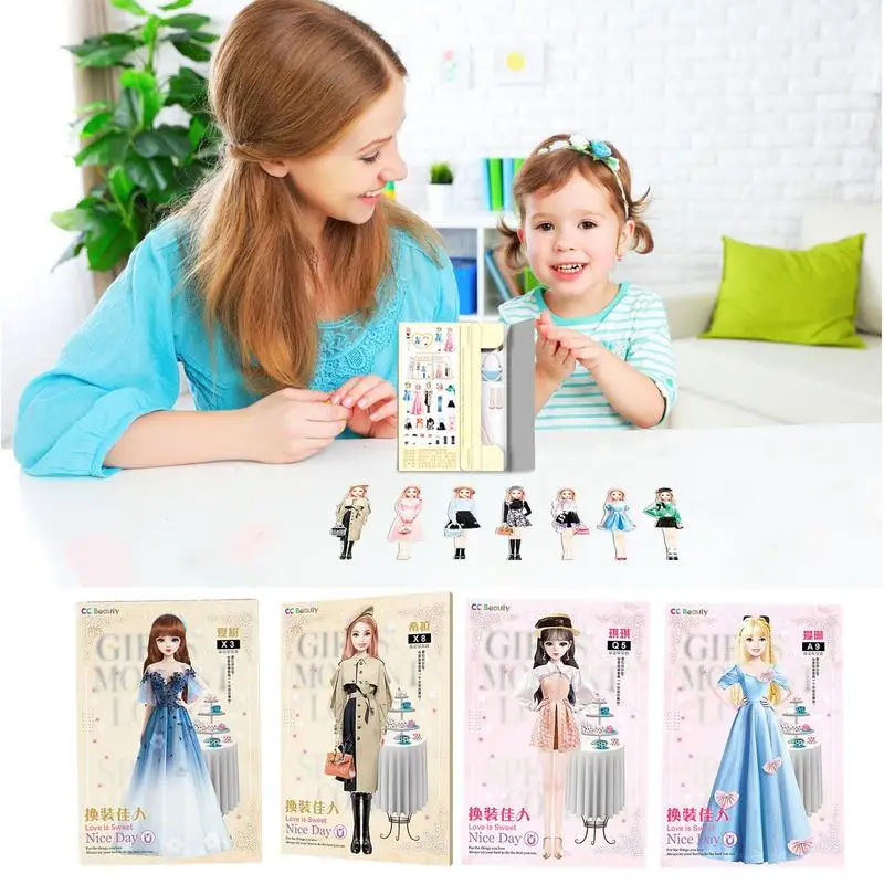 Conjunto de ropa magnética para niños y niñas, ropa creativa y divertida, muñecas de vestir, juguetes de juego de simulación, rompecabezas