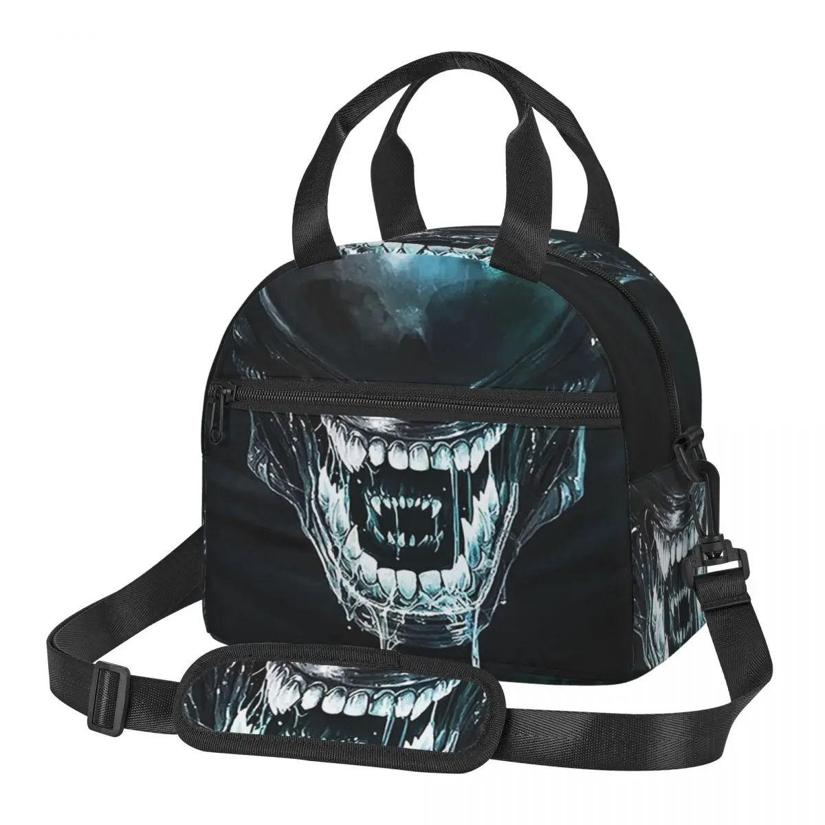 Xenomorph Alien Bolsas de almuerzo Caja Bento aislada Bolsa de almuerzo a prueba de fugas Bolsas de picnic Bolsa más fresca para mujer estudiante