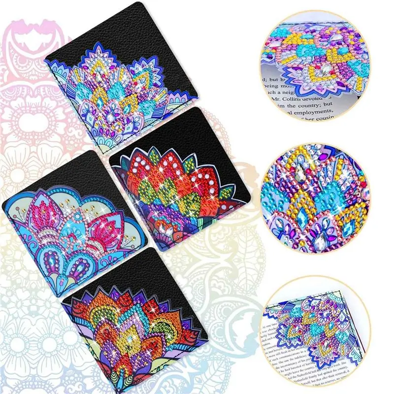 Ingenious-4 PCS Diamond Painting Bookmarks Cute Diamond Art Bookmarks Kits For Book Lovers
