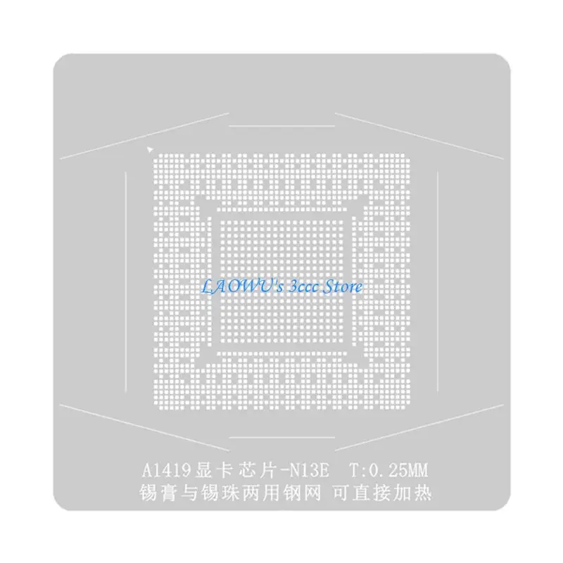 Y8AD BGA Reballing Stensil per GPU A1419 A13E SRLG4 SCHEDA SALDA SALDA