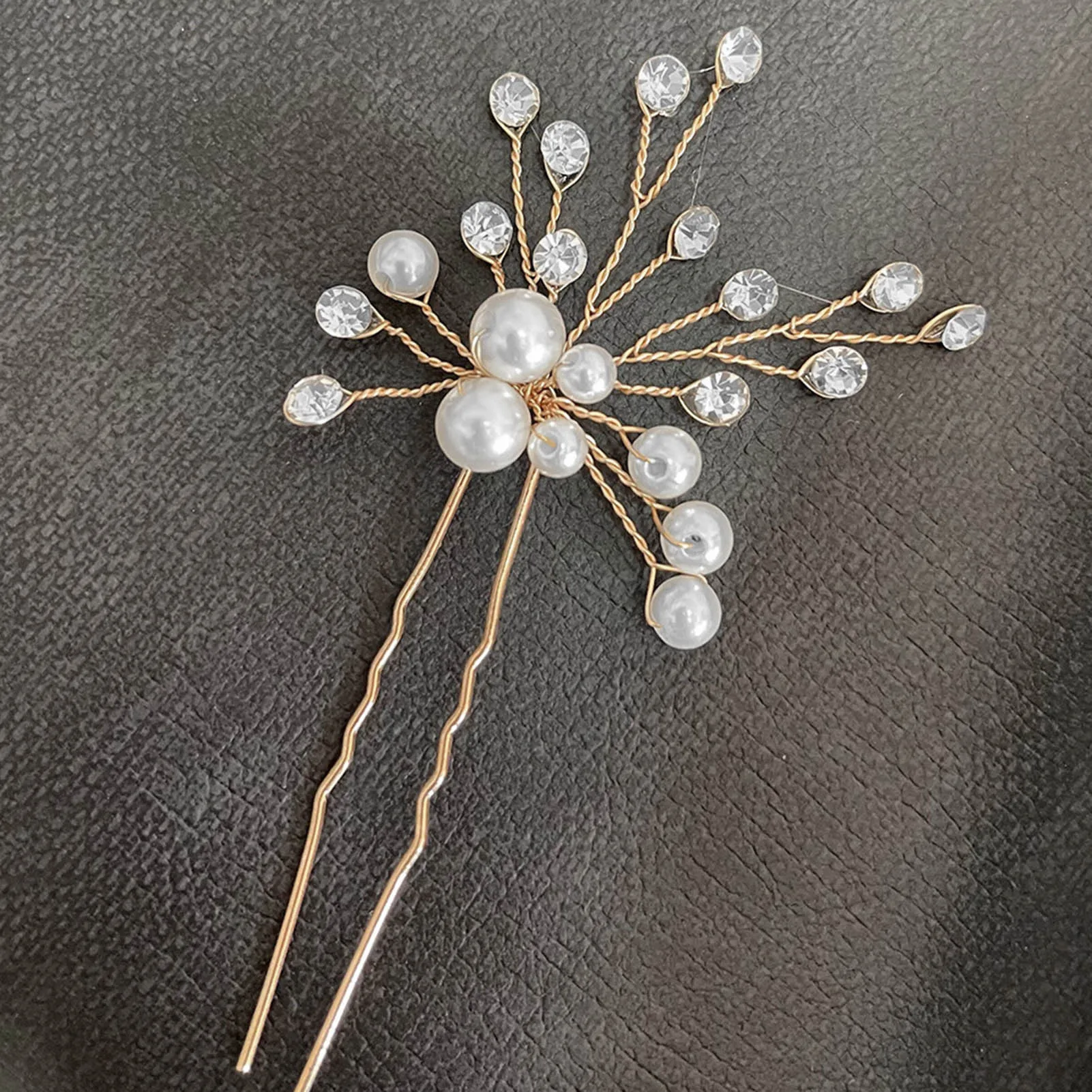 Simple U Shaped Hair Sticks Forks Pearls Hair Clips Elegant Women Wedding Headpieces Bridal Headwear Bride Party Hair Jewelry