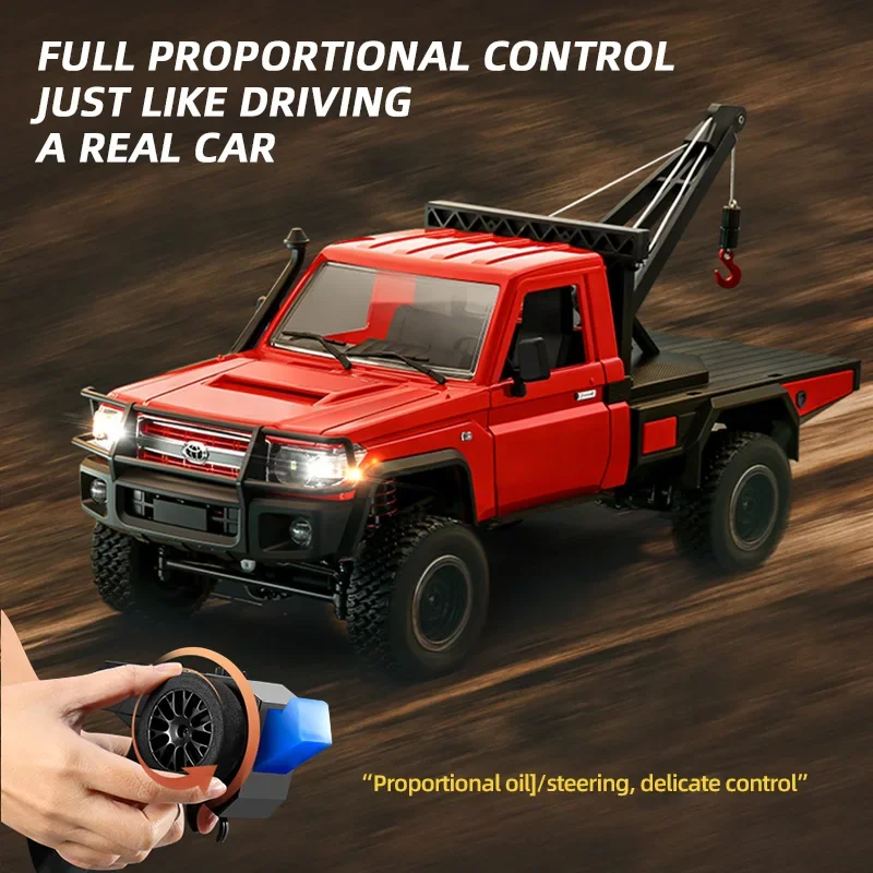 MN82T 2.4G RC Crawler Truck With Light 4WD 1/12 Simulation Crane Off-road Pickup Climbing Car Remote Control Toys For Kid Gifts