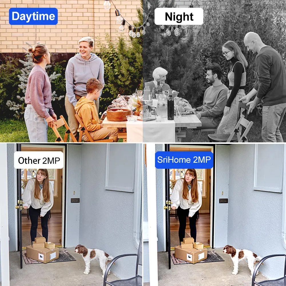 2mp 1080p wifi farbe nachtsicht unterstützung sri home app ip66 wasserdicht home outdoor sicherheit ai menschlicher monitor icsee kamera