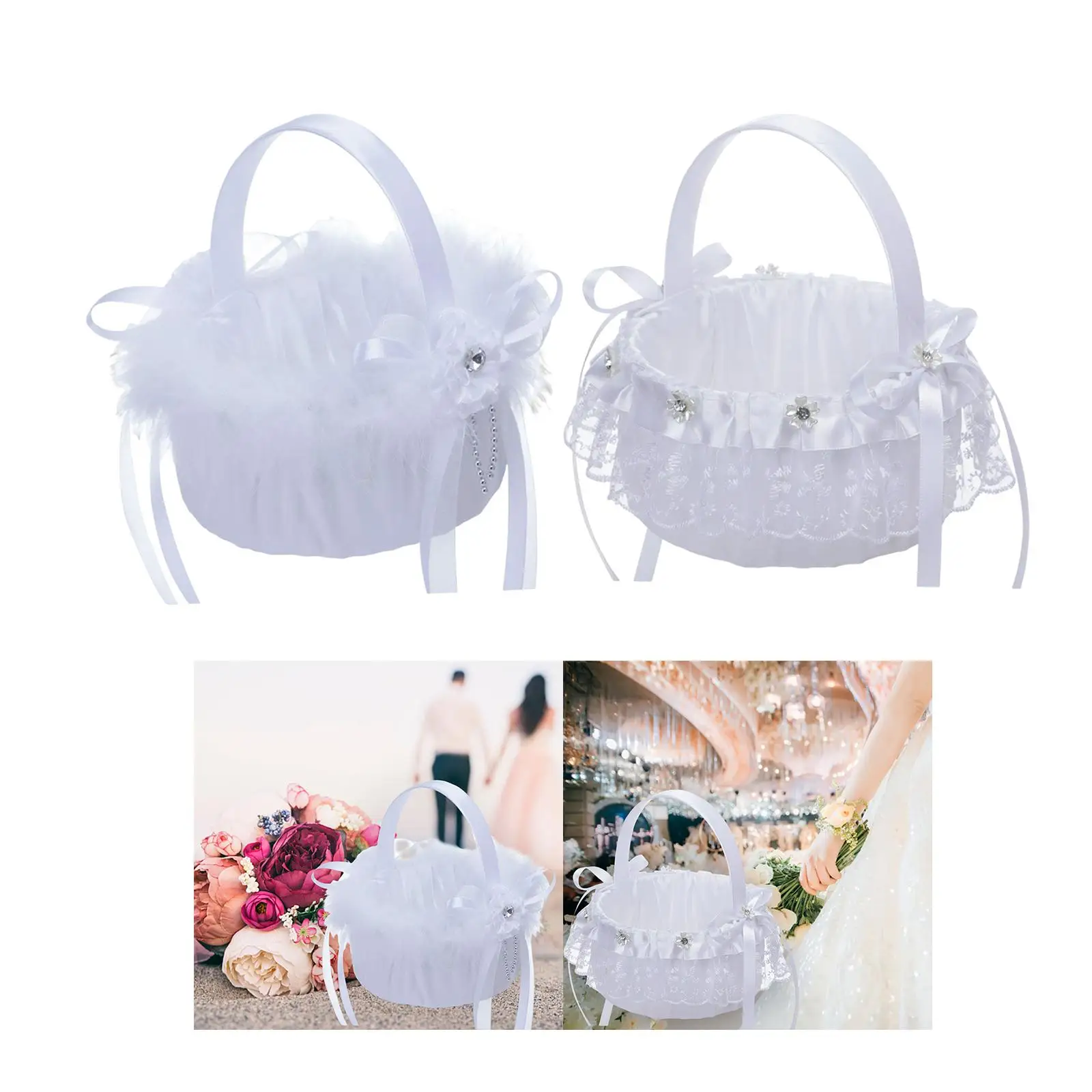 Wedding Basket Decoration Durable Romantic Practical for Wedding Parties