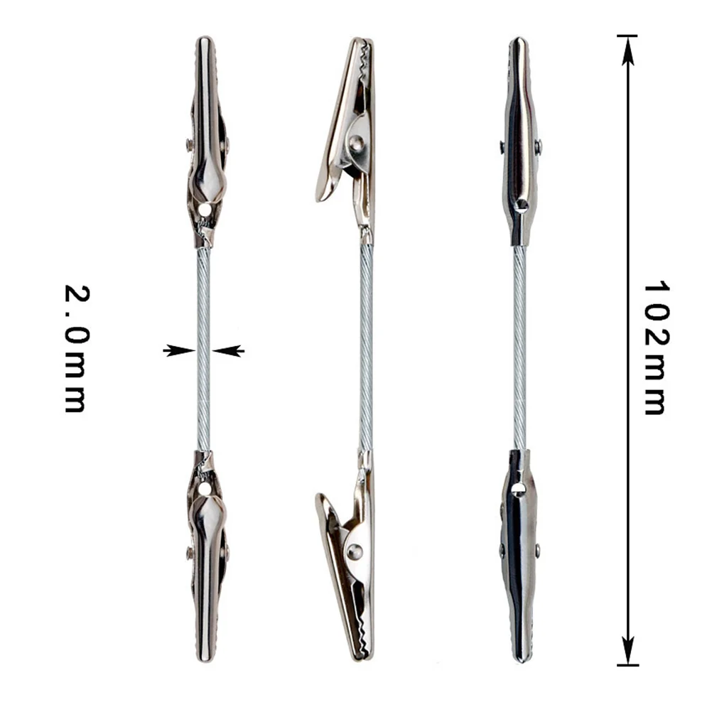 12Pcs Metal Two Headed Alligator Clips Wire Rope Memo Holders Note Clamps Creative Postcard Picture Fasteners DIY