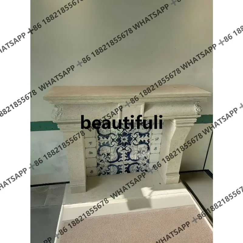 Natural travertine fireplace antique medieval fireplace decorative cabinet