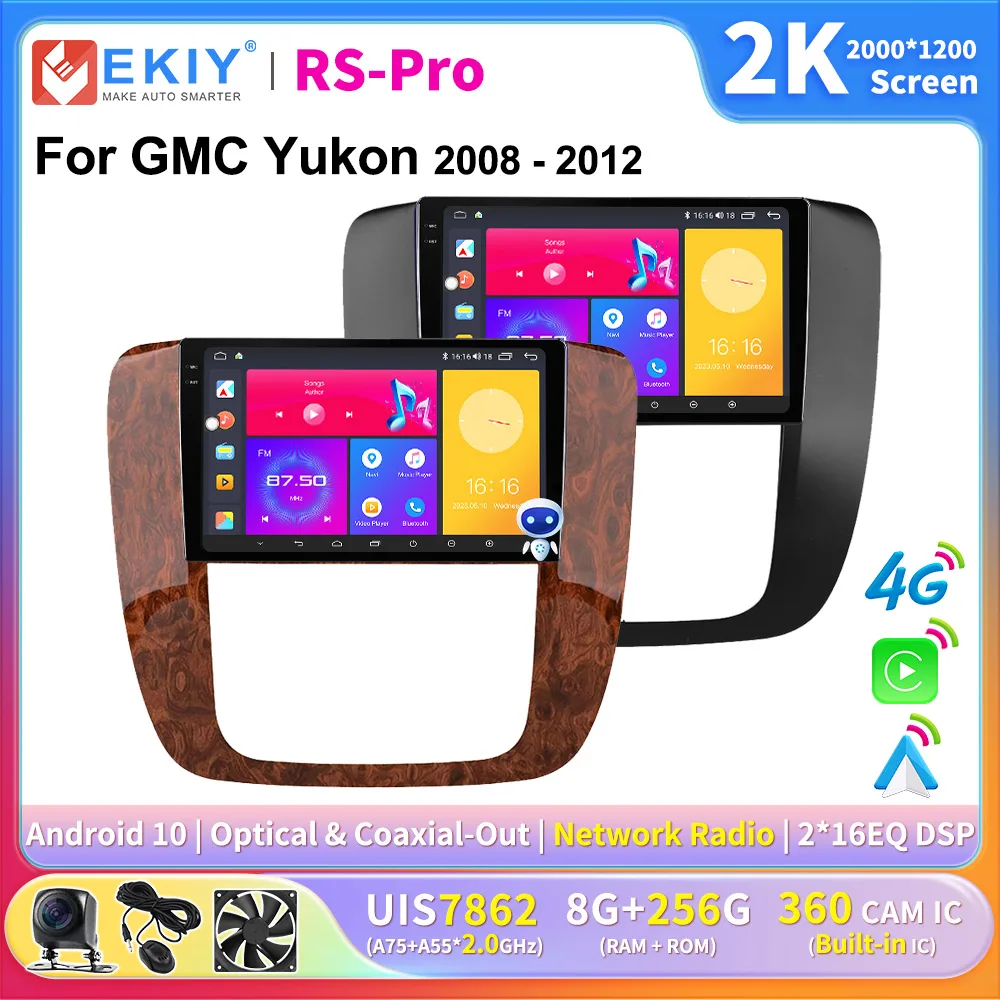 

EKIY 2K экран CarPlay автомобильное радио для GMC Yukon Chevrolet Tahoe Suburban 2008 - 2012 Авторадио автомобильный мультимедийный GPS навигатор плеер DVD