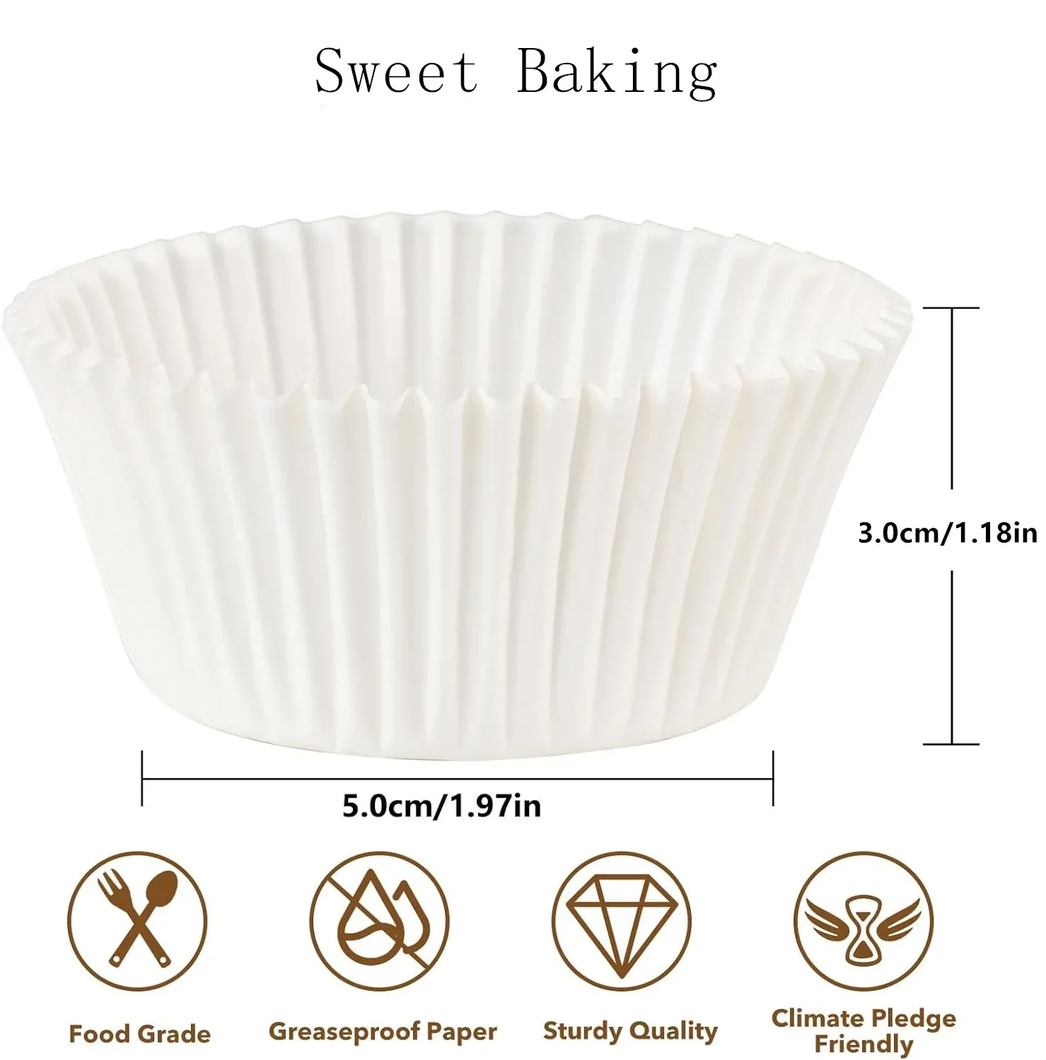 100-300 Pcs Standard 2-Inch Cupcake Liners,Paper Baking Cups, Creaseproof Muffin Liners, Cupcake Wrappers for Weddings