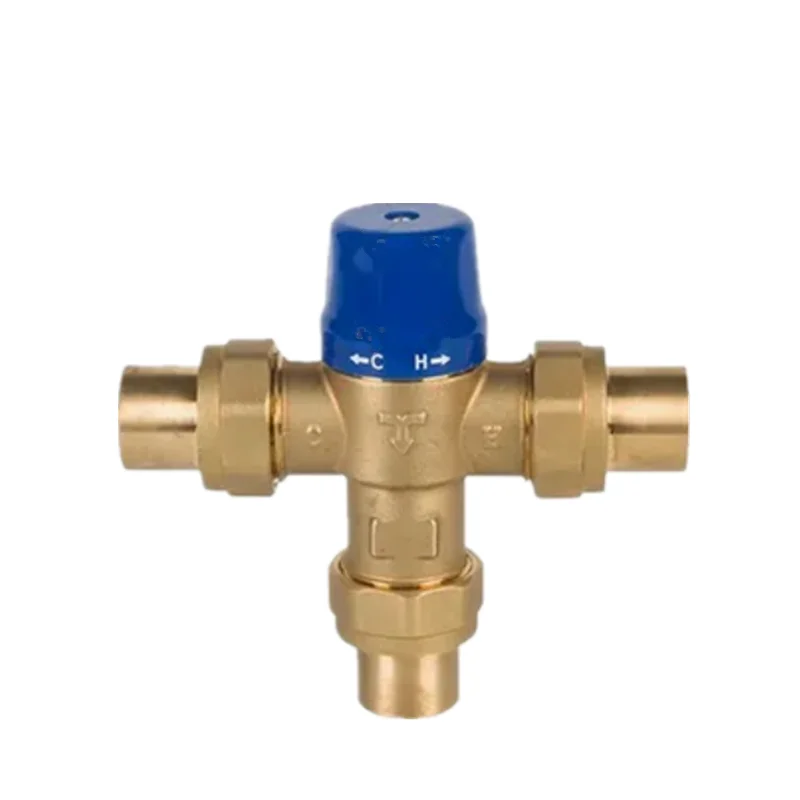 

High quality Youyi brand DN25 brass lead-free three-way constant temperature mixing valve