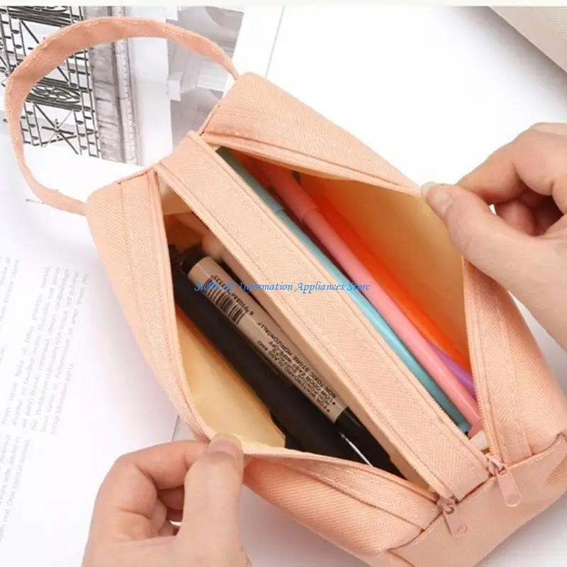 

Travel Pen Pencil Bag Canvas Pencil Pouches Travel Makeup Pouches for Student