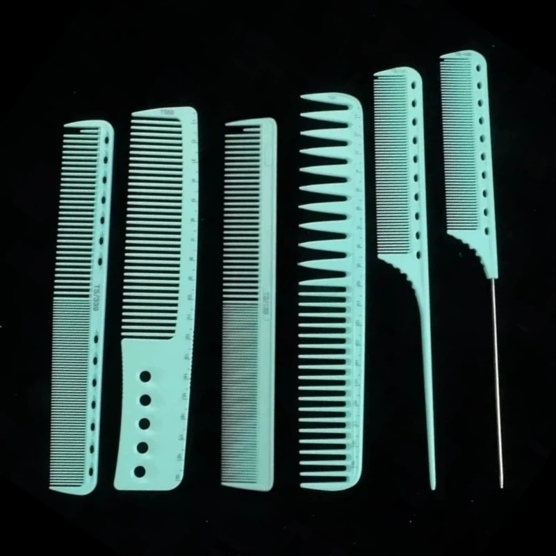 Cyan Professioneller Haarschneidekamm Friseursalon Friseurkämme Doppelseitiger Haarschneidekamm Haarbürste Friseurkamm für Damenlange Haare