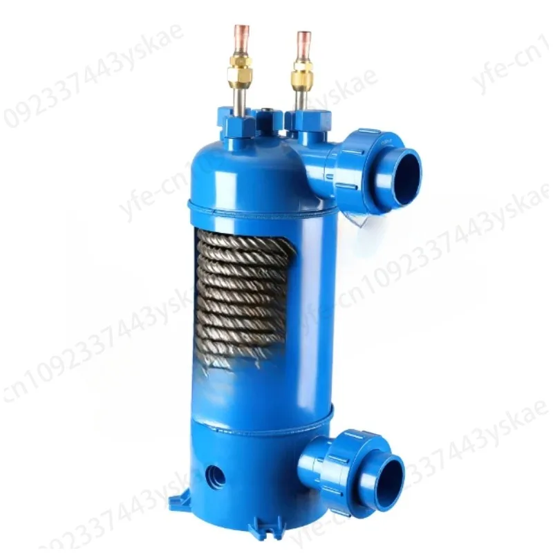 MHTA-2 / MHTA-3 /MHTA-5 Screwed titanium tube pvc shell  exchanger for swimming pool heat pump ,aquarium chiller evaporator