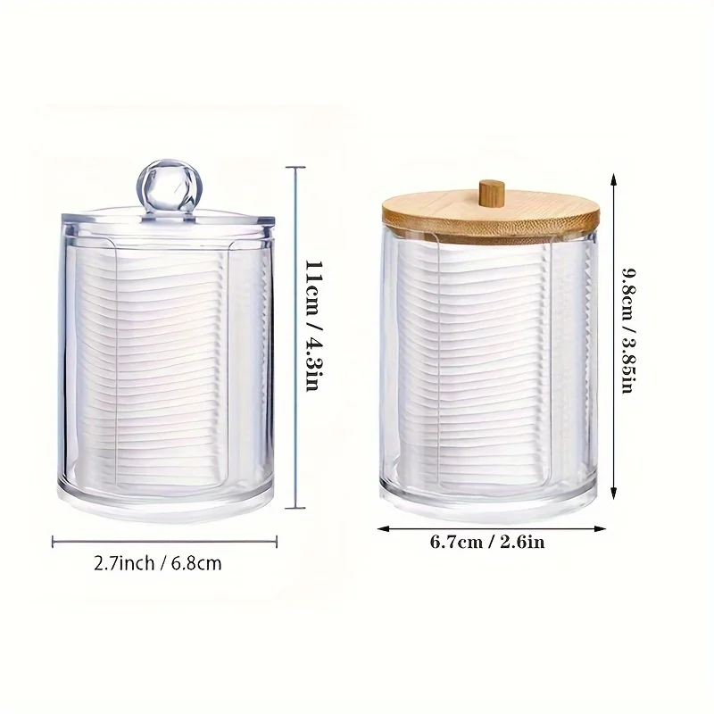 Clear acrylic organizer, cotton pad & swab holder storage box 6