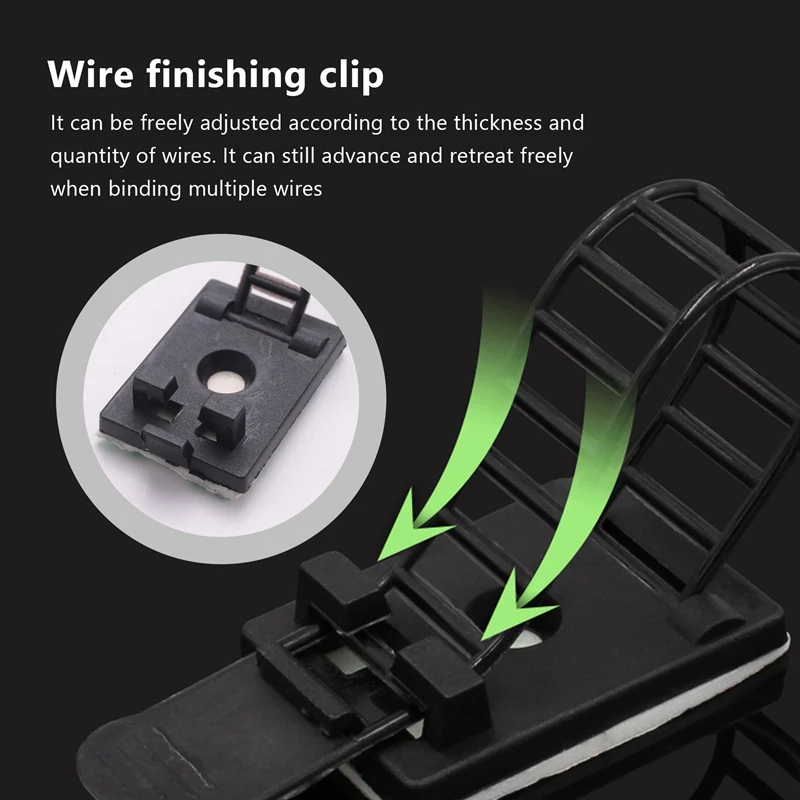 Adjustable Cable Holder Set Management, Cable Clips Of Cable Fixing Wire Holder With Adhesive Secured Backing