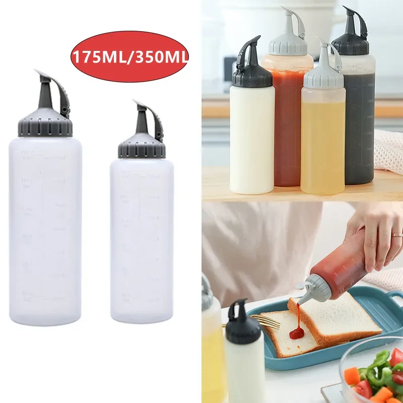 175/350ml Squeeze Oil Bottle Plastic Seasoning Dispenser for Soy Sauce Salad Dressing Fast Cooking Commercial Kitchen Use