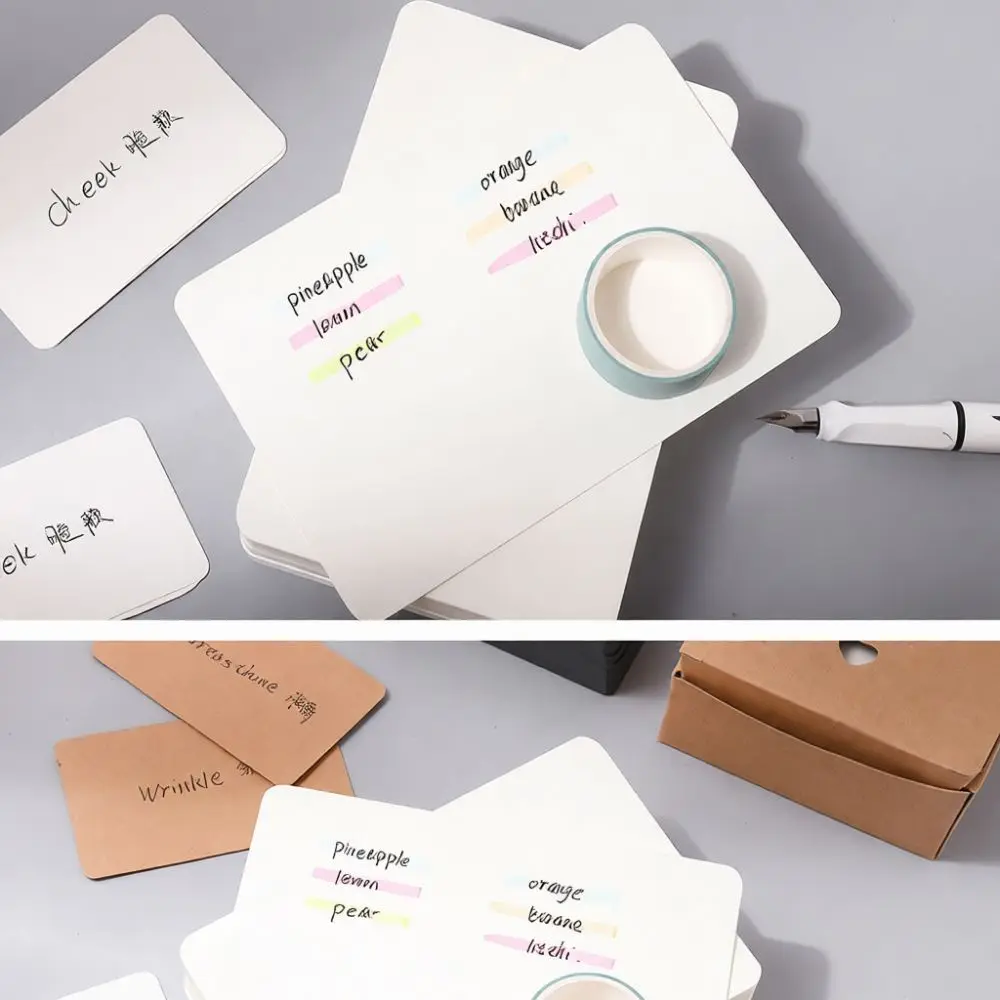 Study Flashcards Blank Index Paper Stationery Note Pad For Vocabulary Learning Craft Gift Tag Kraft White Black