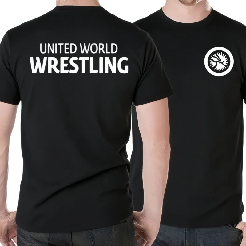 portiva de algodón United World Wrestling UWW para hombre y mujer, divertida  manga corta de verano, ropa de calle inf