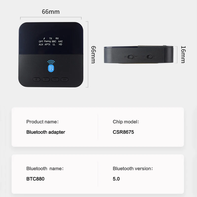 Bluetooth 5.0 receptor transmissor de áudio 2 em 1 3.5mm jack rca estéreo música sem fio adaptador para carro fone ouvido alto-falante tv pc