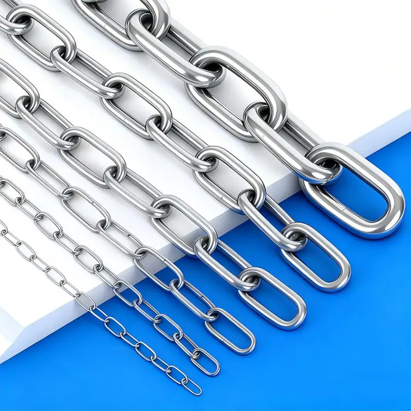 Heavy-Duty 304 Stainless Steel Chain 1M Welded Rust‑Proof Metal Chain For Hanging Swing Pet Leash Clothesline