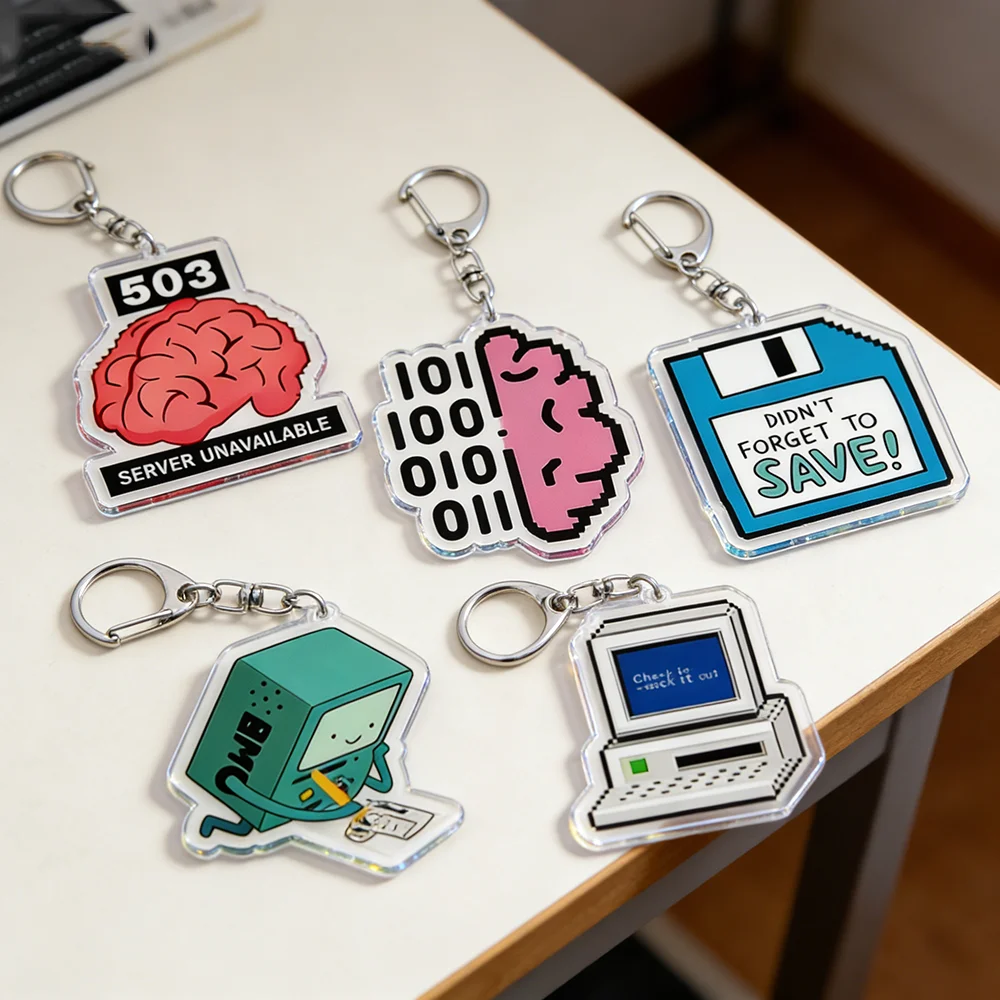 Creative XP 98 Window 10 11 Keychains for Accessories Bag Charm Programmer Funny Keyrings Jewelry Friends Birthday Gifts