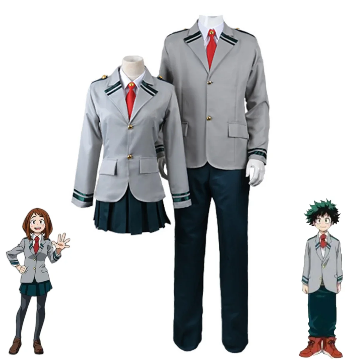 Midoriya Izuku  Bakugou Katsuki Todoroki Shoto School Uniforms Anime Cosplay Costume Sexy JK Uniform Set