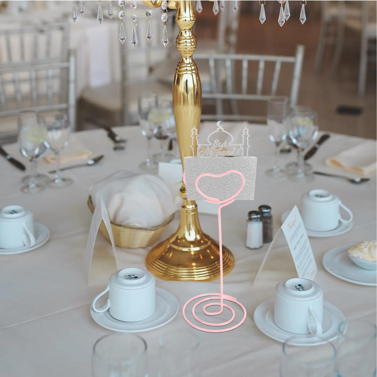 6Pcs Photo Clips Table Number Holders Metal Memo Stands for Wedding Party Birthday Celebration Table Card Holder Display