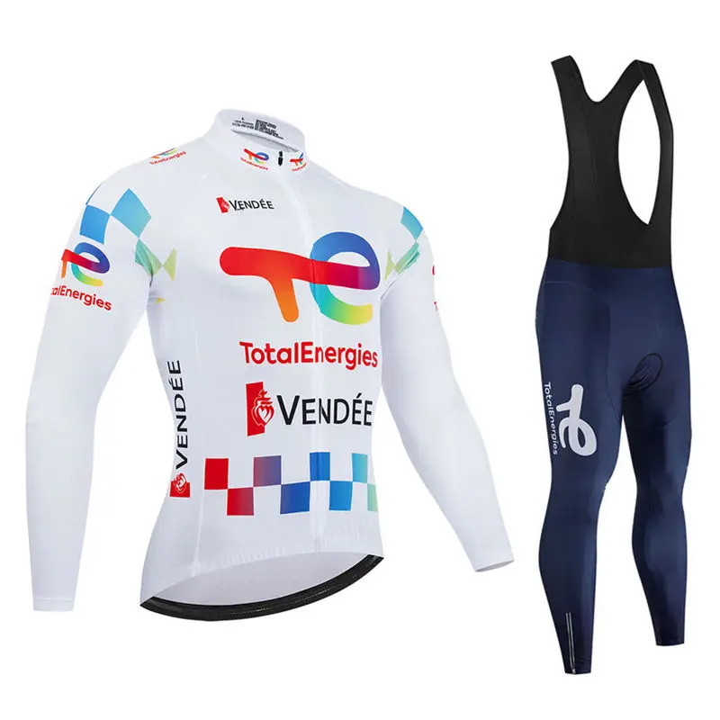 

Total Energies-Pro Team Cycling Jersey Set, MTB Uniform, Bicycle Clothing, Quick Dry Bike Clothes, Long Cycling Wear, Autum