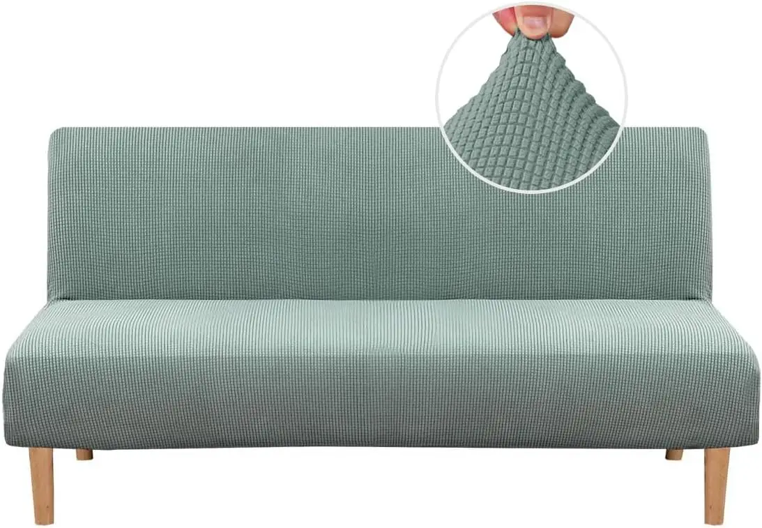 

Arml Futon Cover Stretch Sofa Bed Slipcover Protector Elastic Feature Rich Textured High Spandex Small Checks Jacquard Fabric