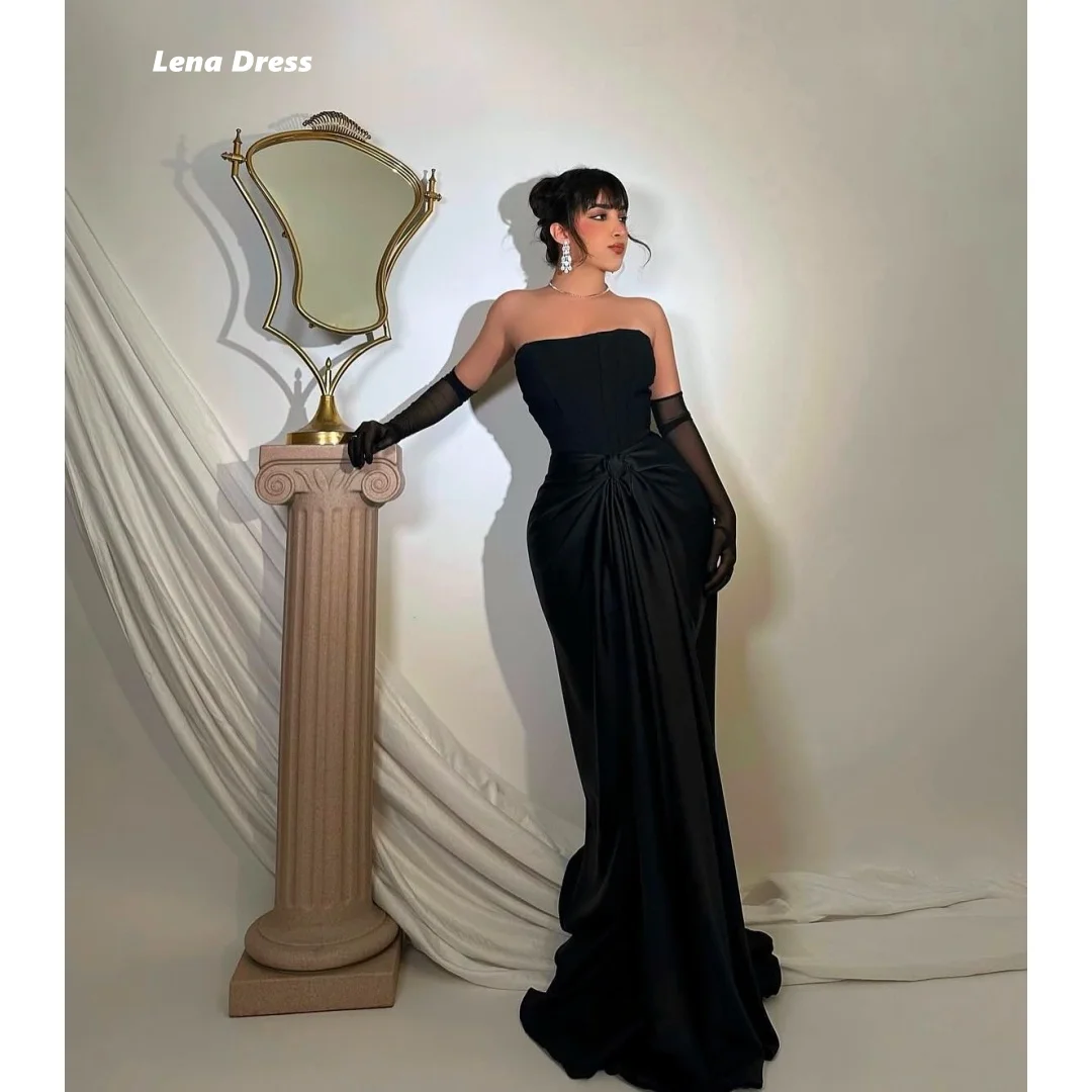 

Вечернее платье Lena, женские длинные платья для выпускного вечера по индивидуальному заказу, роскошные платья 2025 года для вечеринки, черные элегантные платья русалки с открытыми плечами