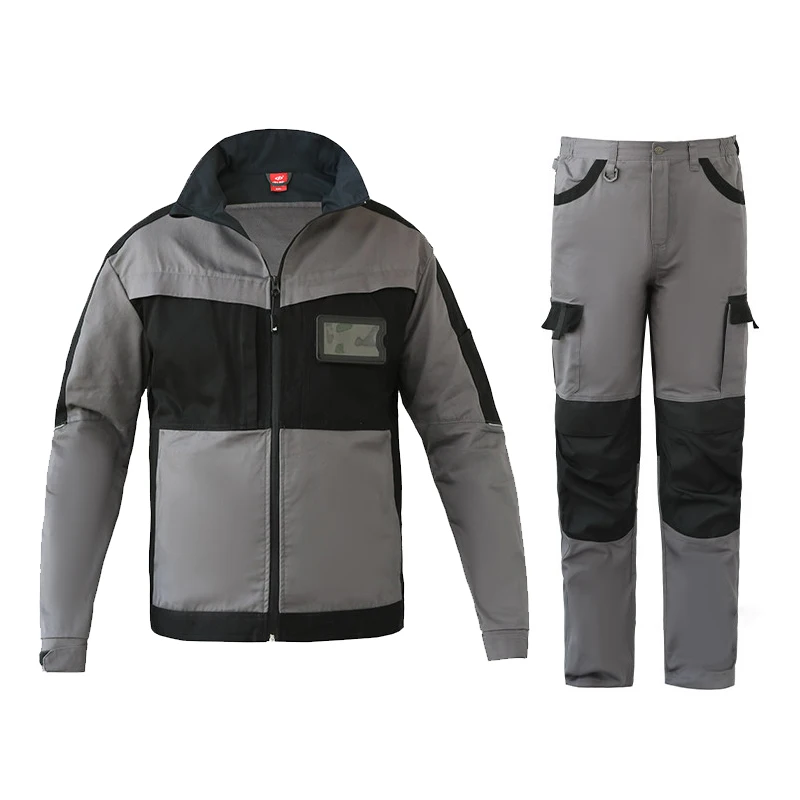 Outdoor Labor Insurance Clothing Cotton Spring And Autumn Men\'s Work Clothes Wear-resistant Welder Jacket Pants Suit