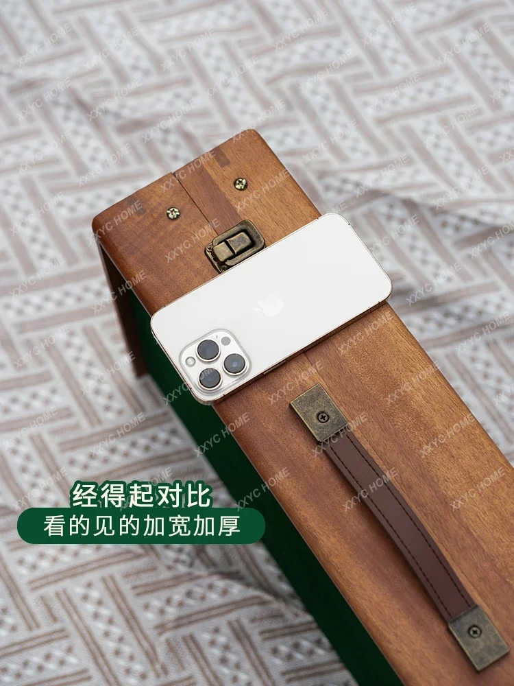 Solid wood small mini mini mahjong card outdoor travel camping portable mahjong table hand rub household