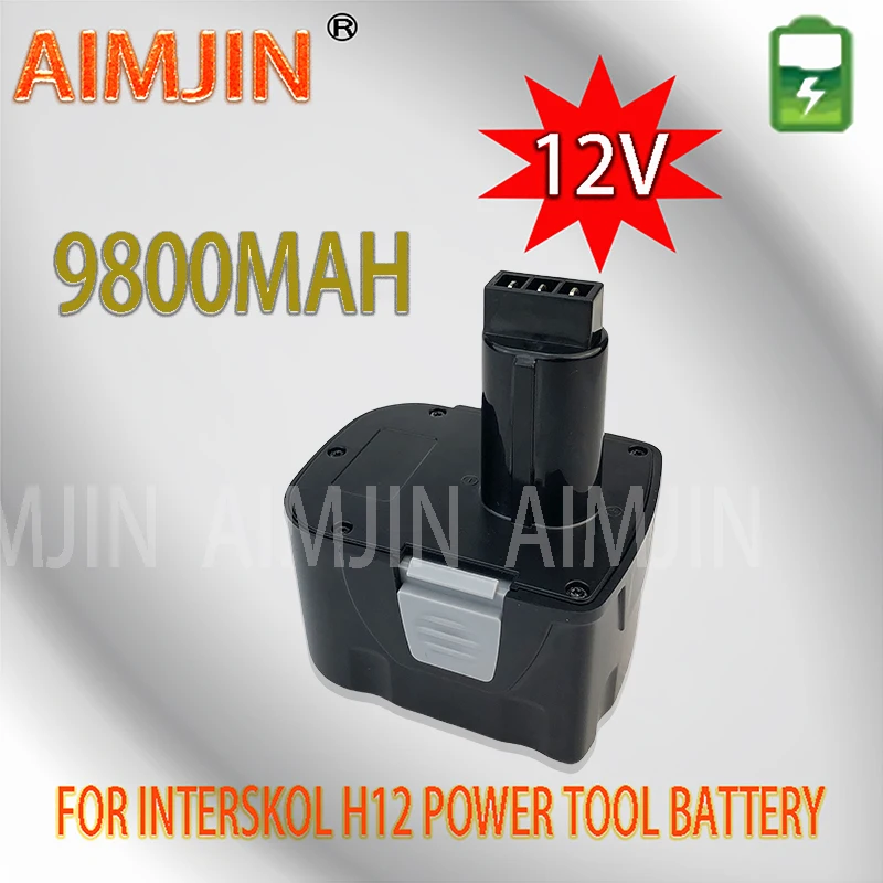 For Interskol 12V 9.8Ah Ni-CD Battery Power Tool Rechargeable Replacement Battery Screwdriver Cordless Drill H12 DA-12ER-012