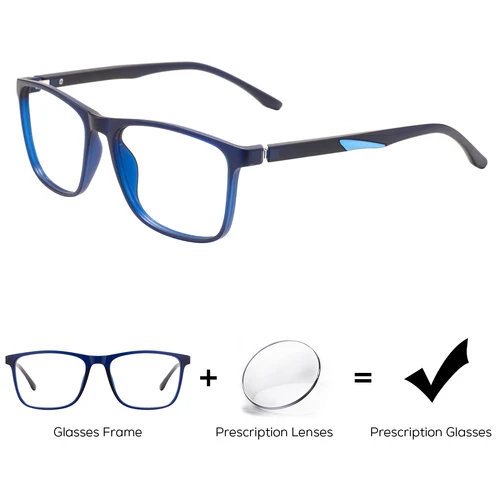 Gafas graduadas cuadradas ultraligeras TR90 para hombre, gafas ópticas rectangulares clásicas, lentes progresivas antiluz azul, primavera