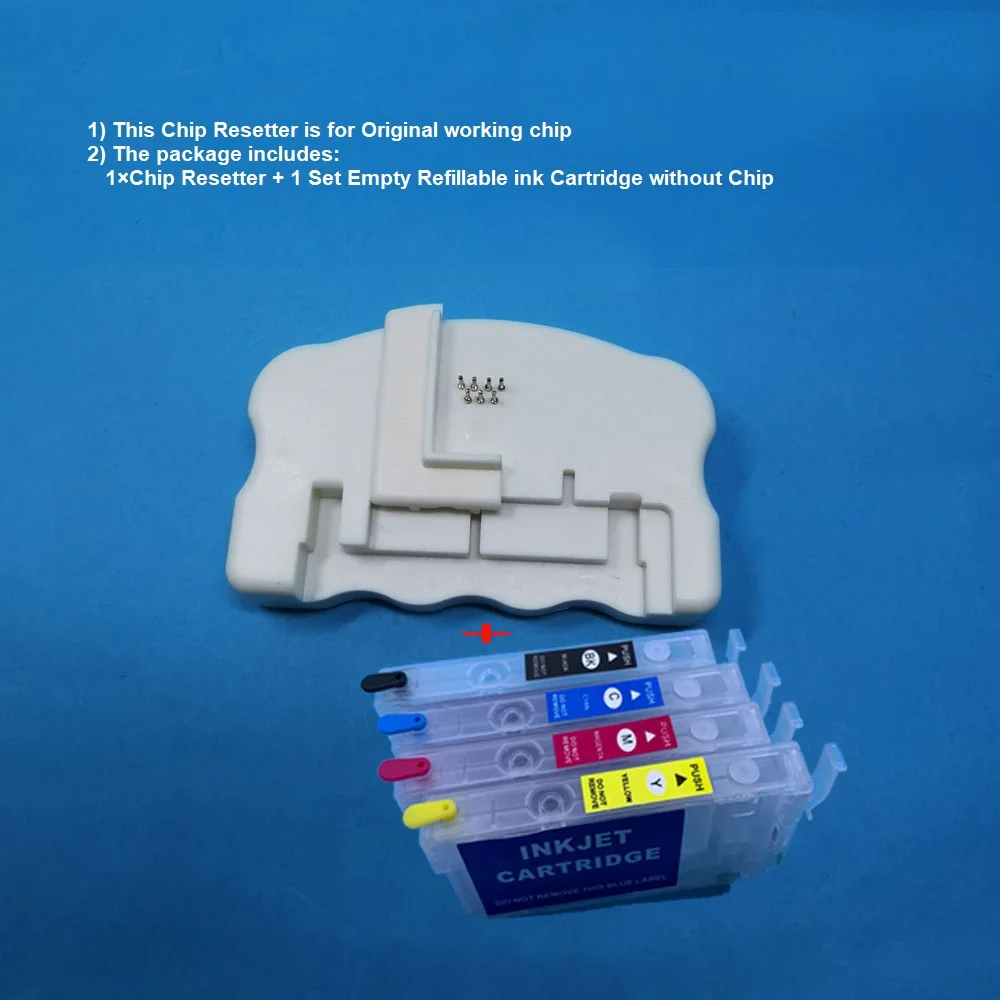 Chip Resetter Chipless Empty Refillable Cartridge for 405XL 405 T405 T405XL for Epson Workforce WF-3820/4820/4830/7830/7835/7840