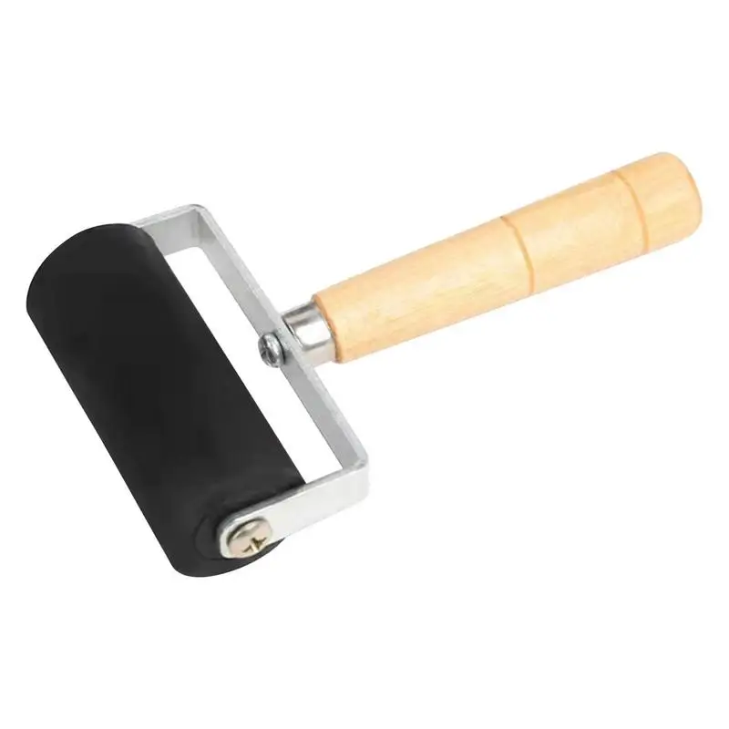 Rodillo de goma Brayer con mango de madera, herramienta de mano, aplicador de impresión, para manualidades artísticas