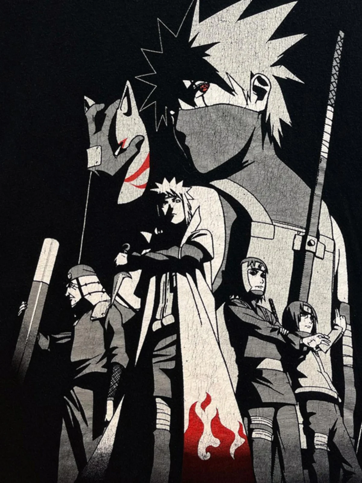 2025 Verano Naruto Nombre conjunto, Tendencia callejera, Camiseta holgada de algodón puro de manga corta para hombres y mujeres