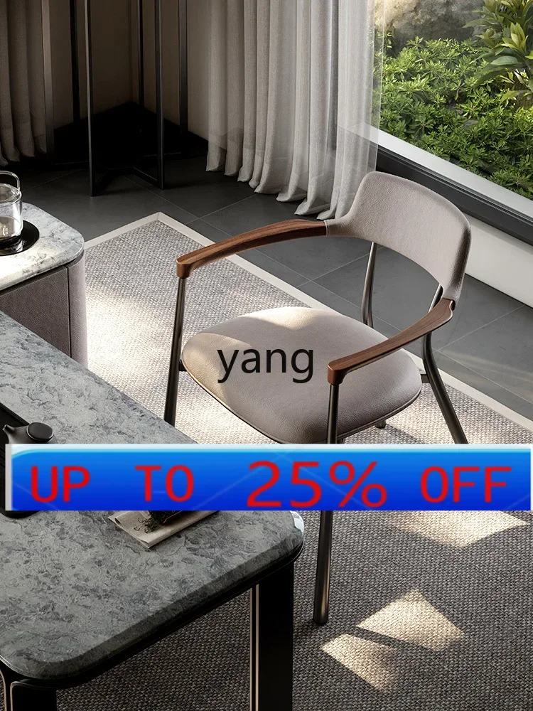 

Модель LMM, чайный столик и стул из орехового дерева, легкий роскошный высококачественный учебный стул, кожаный чайный стул