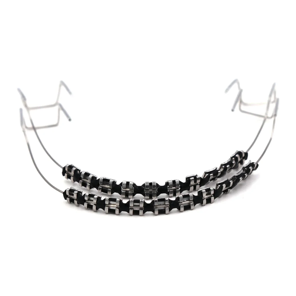 Fashion Braces 1 Pair Colorful Temporary Tooth Decoration With Metal Wires Metal Bracket Orthodontic Ligature Ties High Quality image 4