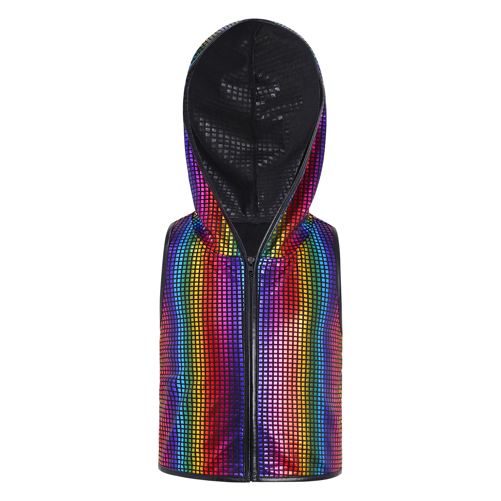 الأطفال لامع منقوشة الهيب هوب الجاز شارع الرقص مقنعين سترة بلا أكمام المتسابق عودة زيبر صدرية عرض المدرسة حفلة Dancewear