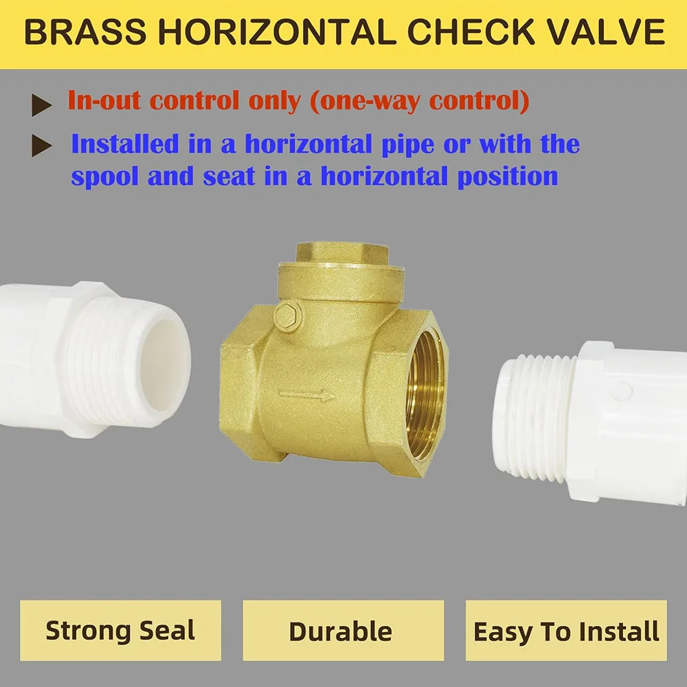 3/4 Inch BSPP Swing Check Valve Prevent Water Backflow Golden DN20