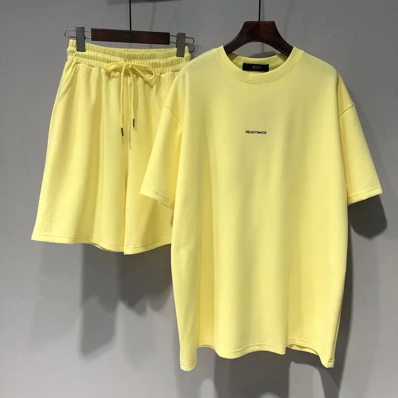 2024 New Fashion Oversized Sports Women\'s Clothing Summer Loose Solid Color Pullovers Casual Elastic Waist Wide Leg Pants Shorts