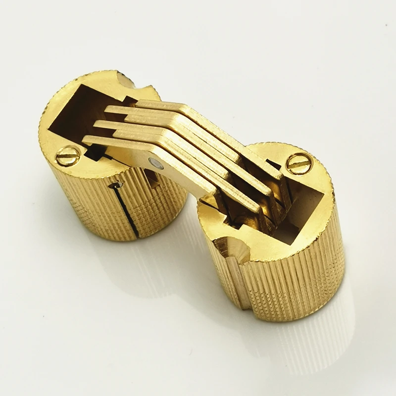 1PC Copper Barrel Hinges 8Mm/10Mm/12Mm/14Mm Installation Invisible Pure Brass Hinges Door Hinges For Furniture Hardware Gift Box