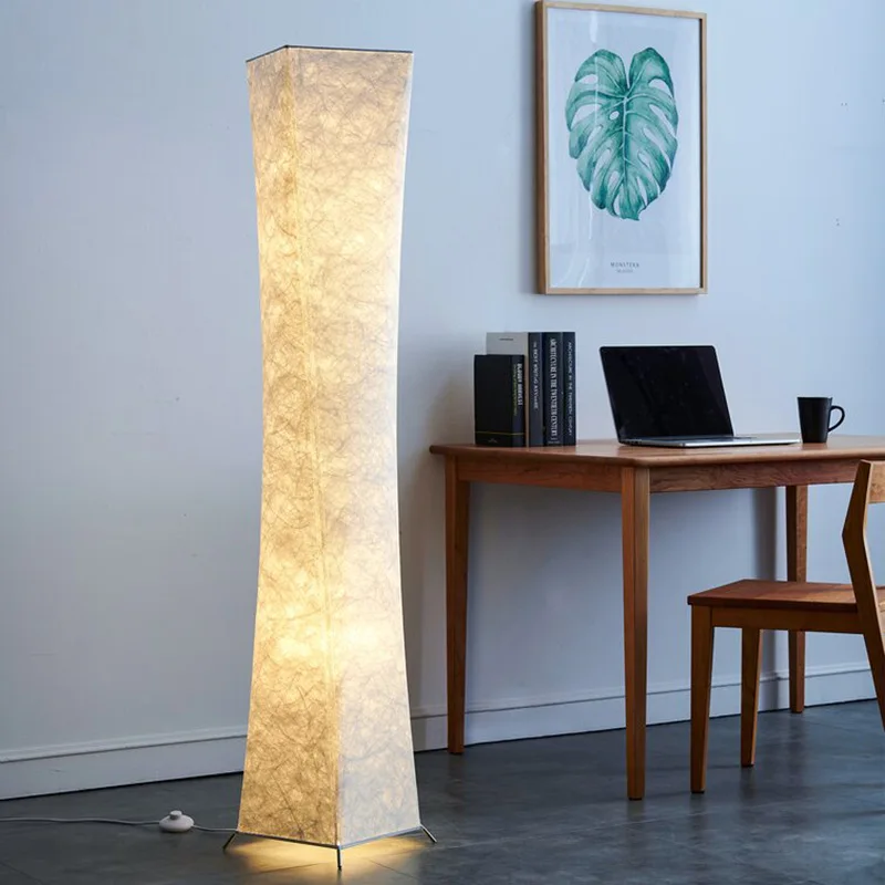 

Nordic Japanese Floor Lamp Creative Personality Wabi Sabi Living Room Bedroom Sofa Side Study Hotel DuPont Paper Lighting
