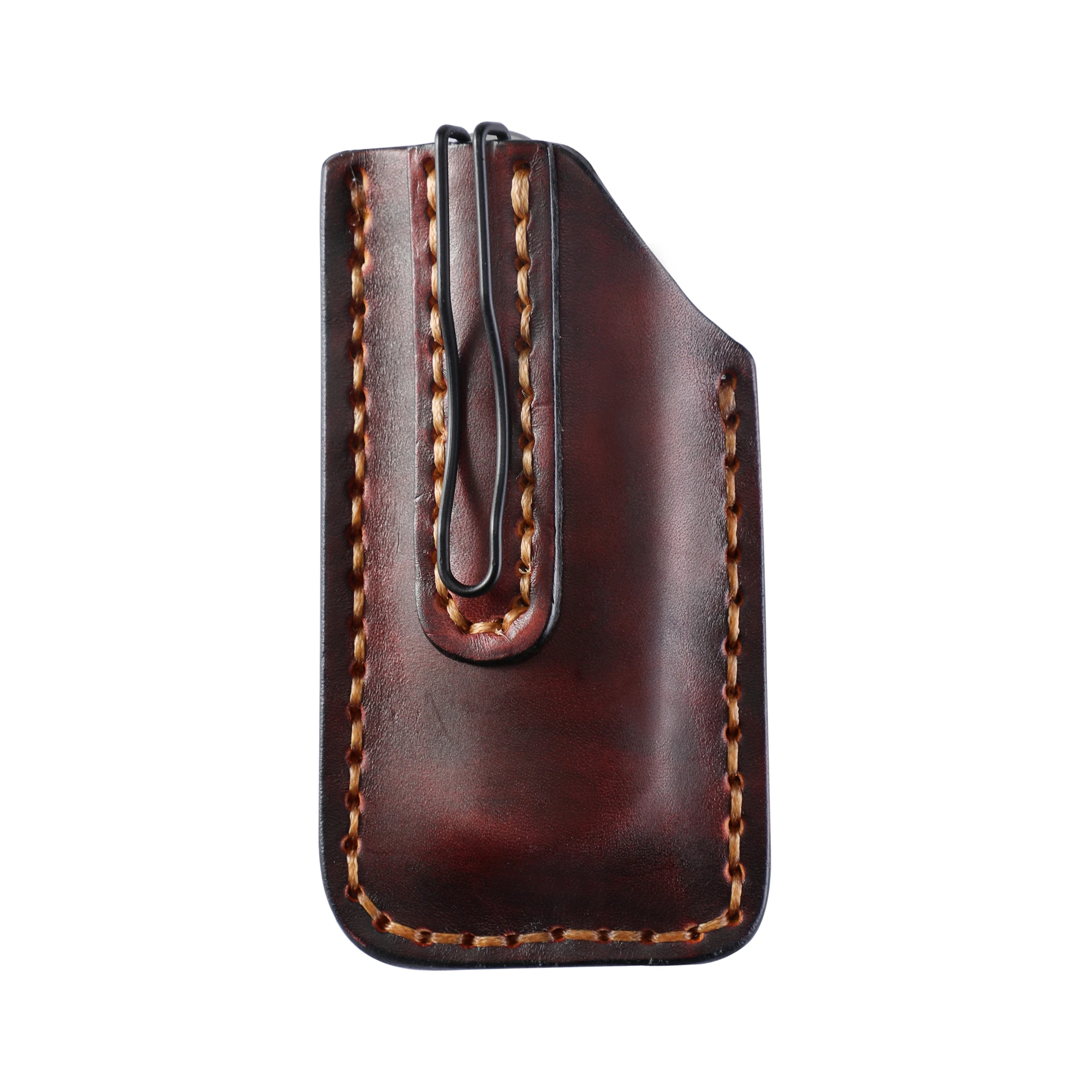 Imagem -02 - Cavolknife Faca de Couro Artesanal Edc Pocket Slip Bainha de Bolso Edc de Couro para Faca Dobrável