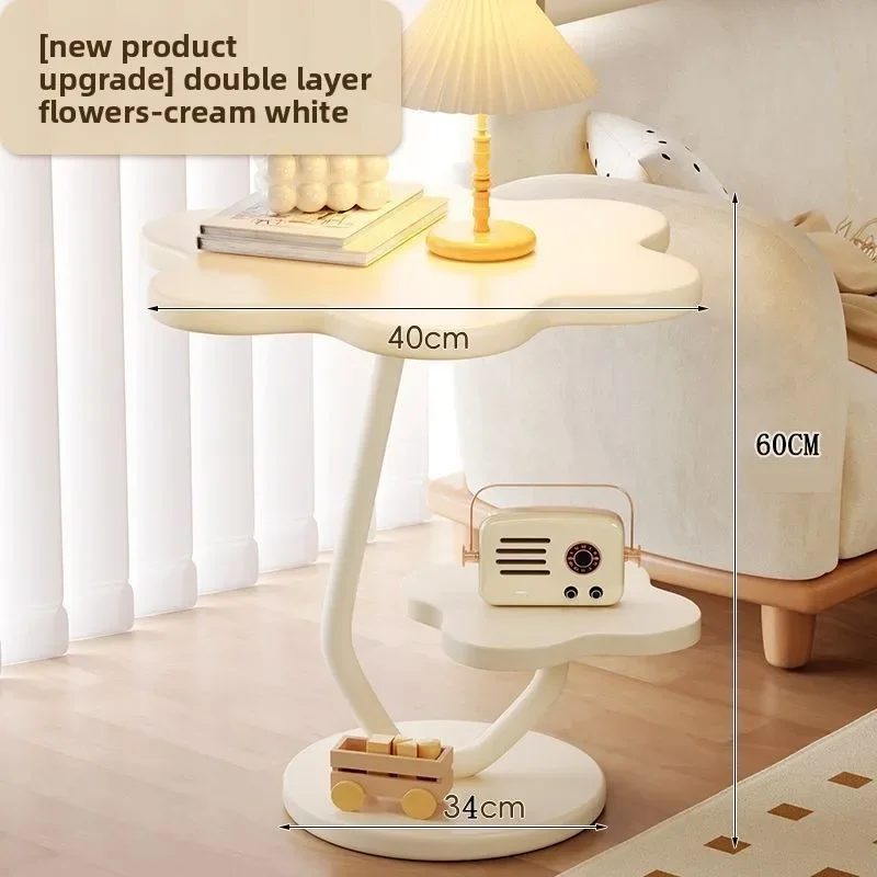 Cream Style Living Room Decor Flower Shaped Coffee Table Ornament Balcony Plant Small Bedside Table Tea Table Coffee Table