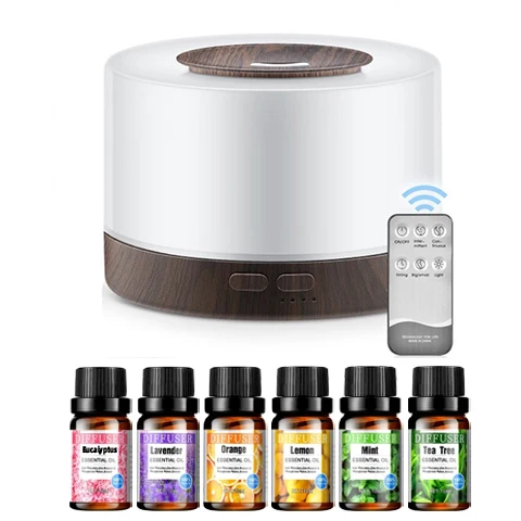 

Premium 16.91oz Wood Grain Soundwave technology Essential Oil Diffuser & Humidifier - USB-Powered Aromatherapy Machine with Remo
