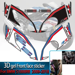 For BMW S1000RR S1000 RR 2009-2018 Motorcycle Front Face Decals Fairing Stickers 3D Gel Protective Pads Fuel Tank Stickers