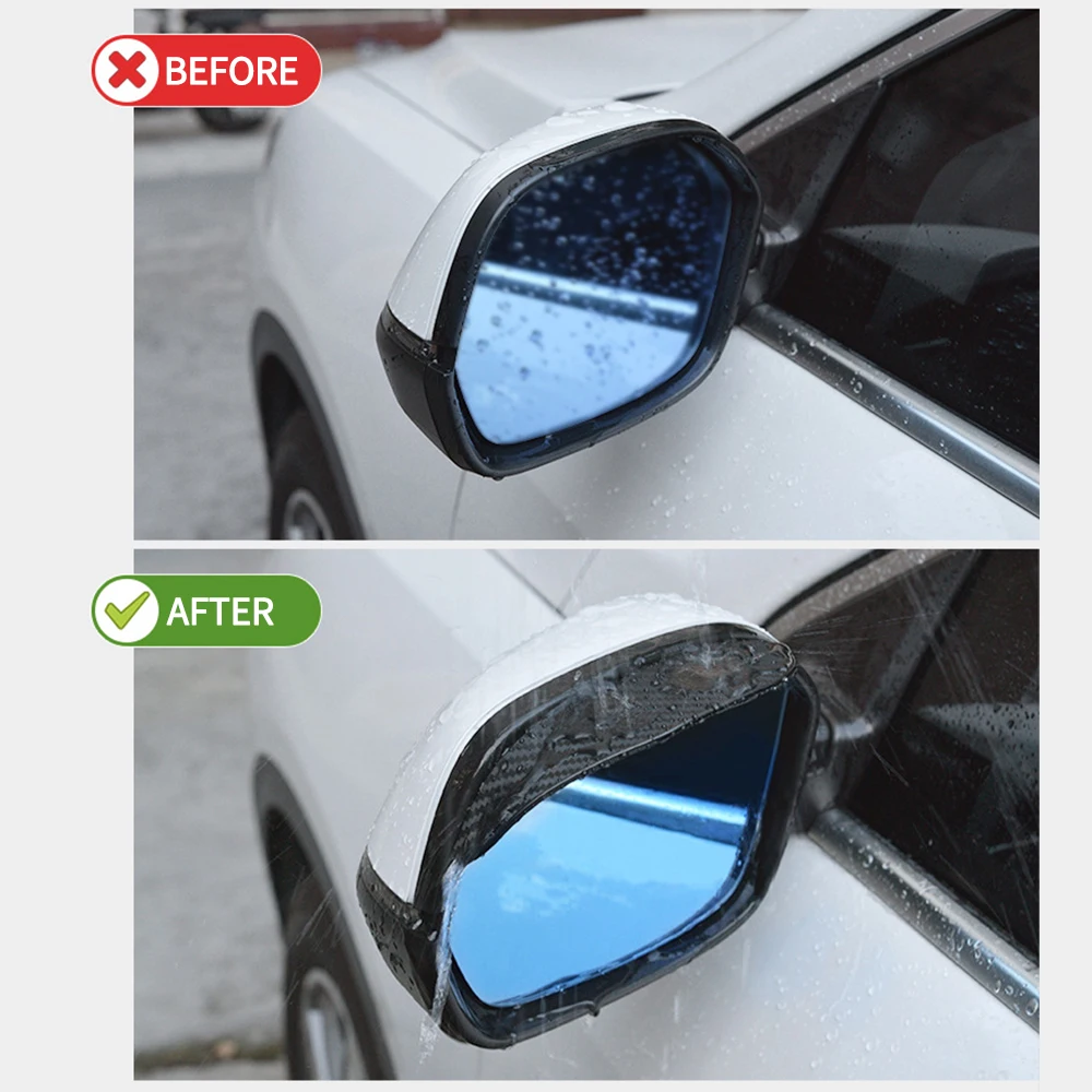 

New Car Rearview Mirror Rain Shield Rain Eyebrow Rain Cover Universal Carbon Fiber Rear View Side Mirror Rain Eyebrow Shield