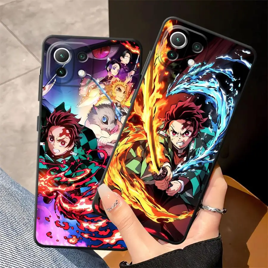 Schwarze weiche Handyhülle für Xiaomi Mi 13 14 15 Pro 10T 11T 12T Pro 11 12 13 Lite 12X Anime D-Demon S-Slayer