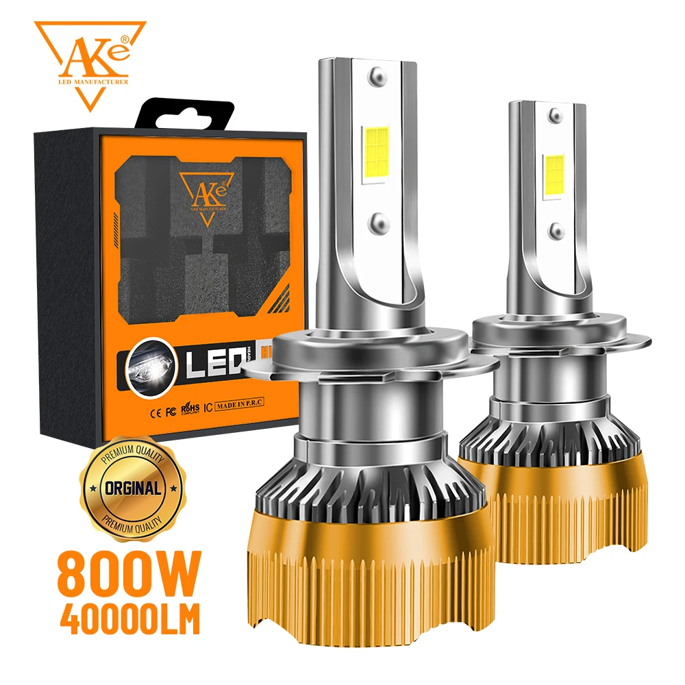 

AKE 400000LM 800W H7 LED Car Headlight Bulb Canbus H4 H1 H11 Car Light 9006 9005 9012 Led Plug&Play Auto Lamp 6000K Super Bright